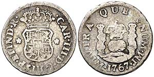 1767. Carlos III. Lima. JM. 1/2 real. (AC. ... 
