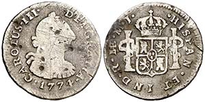 1774. Carlos III. Lima. MJ. 1/2 real. (AC. ... 
