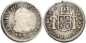 1775. Carlos III. Lima. MJ. 1/2 real. (AC. ... 