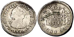 1780. Carlos III. Lima. MJ. 1/2 real. (AC. ... 