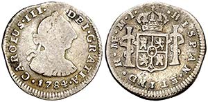 1784. Carlos III. Lima. MI. 1/2 real. (AC. ... 
