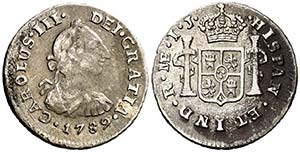 1789. Carlos III. Lima. IJ. 1/2 real. (AC. ... 