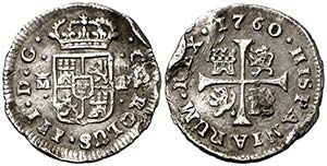 1760. Carlos III. Madrid. JP. 1/2 real. (AC. ... 