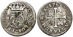 1761. Carlos III. Madrid. JP. 1/2 real. (AC. ... 
