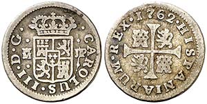 1762. Carlos III. Madrid. JP. 1/2 real. (AC. ... 