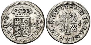 1765. Carlos III. Madrid. PJ. 1/2 real. (AC. ... 