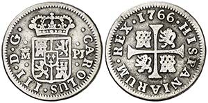 1766. Carlos III. Madrid. PJ. 1/2 real. (AC. ... 