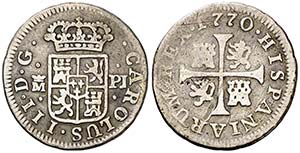 1770. Carlos III. Madrid. PJ. 1/2 real. (AC. ... 