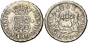 1760/59. Carlos III. México. M. 1/2 real. ... 