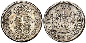 1761/0. Carlos III. México. M. 1/2 real. ... 