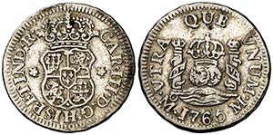 1765. Carlos III. México. M. 1/2 real. (AC. ... 
