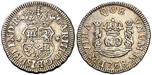 1768. Carlos III. México. M. 1/2 real. (AC. ... 