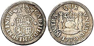 1770. Carlos III. México. M. 1/2 real. (AC. ... 