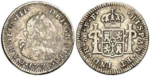 1778. Carlos III. México. FF. 1/2 real. ... 