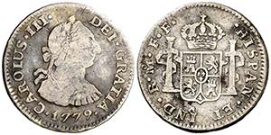 1779. Carlos III. México. FF. 1/2 real. ... 