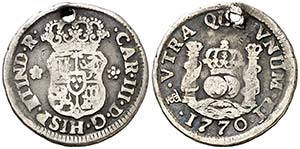 1770. Carlos III. Potosí. JR. 1/2 real. ... 