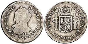 1774. Carlos III. Lima. MJ. 1 real. (AC. ... 