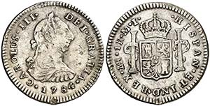 1784. Carlos III. Lima. MI. 1 real. (AC. ... 