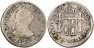 1787. Carlos III. Lima. IJ. 1 real. (AC. ... 