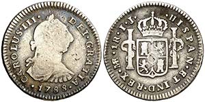 1788. Carlos III. Lima. IJ. 1 real. (AC. ... 