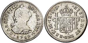 1789. Carlos III. Lima. IJ. 1 real. (AC. ... 