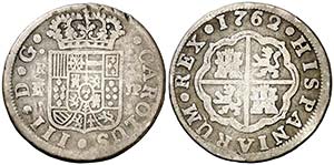 1762. Carlos III. Madrid JP. 1 real. (AC. ... 