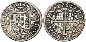 1765. Carlos III. Madrid JP. 1 real. (AC. ... 