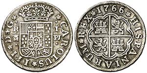 1766. Carlos III. Madrid JP. 1 real. (AC. ... 