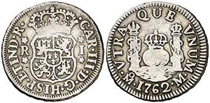 1762. Carlos III. México. M. 1 real. (AC. ... 