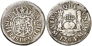 1764. Carlos III. México. M. 1 real. (AC. ... 