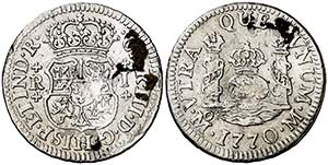 1770. Carlos III. México. M. 1 real. (AC. ... 