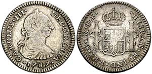1787. Carlos III. México. FF. 1 real. (AC. ... 