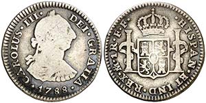 1788. Carlos III. México. FF. 1 real. (AC. ... 