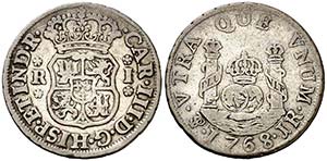 1768. Carlos III. Potosí. JR. 1 real. (AC. ... 