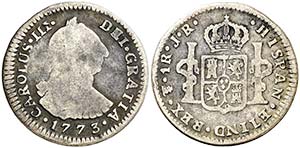 1773. Carlos III. Potosí. JR. 1 real. (AC. ... 