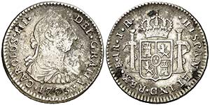 1775. Carlos III. Potosí. JR. 1 real. (AC. ... 
