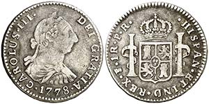 1778. Carlos III. Potosí. PR. 1 real. (AC. ... 