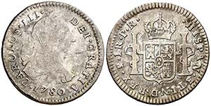 1780. Carlos III. Potosí. PR. 1 real. (AC. ... 