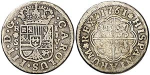 1761. Carlos III. Sevilla. JV. 1 real. (AC. ... 