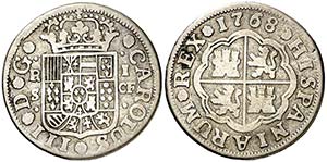 1768. Carlos III. Sevilla. CF. 1 real. (AC. ... 