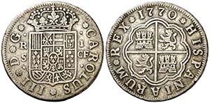 1770. Carlos III. Sevilla. CF. 1 real. (AC. ... 
