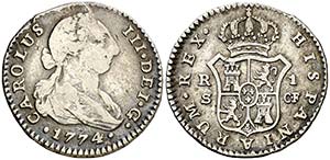 1774. Carlos III. Sevilla. CF. 1 real. (AC. ... 