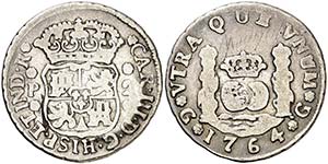 1764. Carlos III. Guatemala. P. 2 reales. ... 