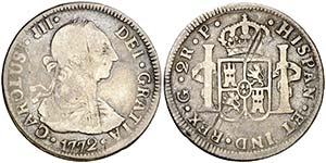 1772. Carlos III. Guatemala. P. 2 reales. ... 