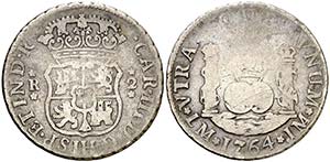 1764. Carlos III. Lima. JM. 2 reales. (AC. ... 