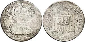 1773. Carlos III. Lima. MJ. 2 reales. (AC. ... 