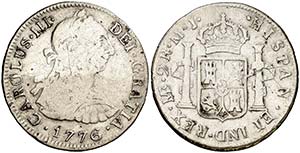 1776. Carlos III. Lima. MJ. 2 reales. (AC. ... 