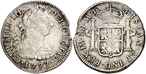1777. Carlos III. Lima. MJ. 2 reales. (AC. ... 