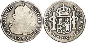 1780. Carlos III. Lima. MI. 2 reales. (AC. ... 