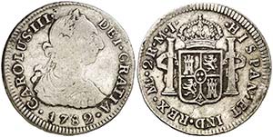 1782. Carlos III. Lima. MI. 2 reales. (AC. ... 